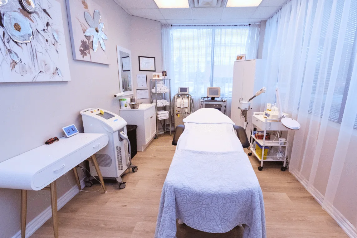 Treatment room at DermaZone Medical Spa